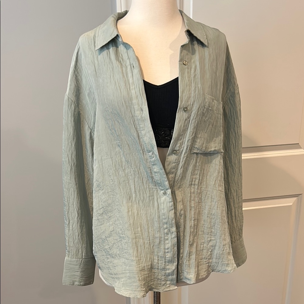 Light Green Button-Up Shirt